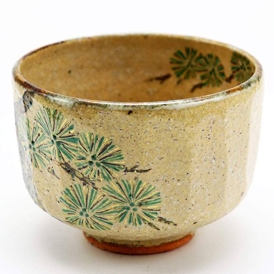 Amazon | 抹茶碗 灰柚茶碗 「唐松絵」 木箱入り 通年物 茶道具